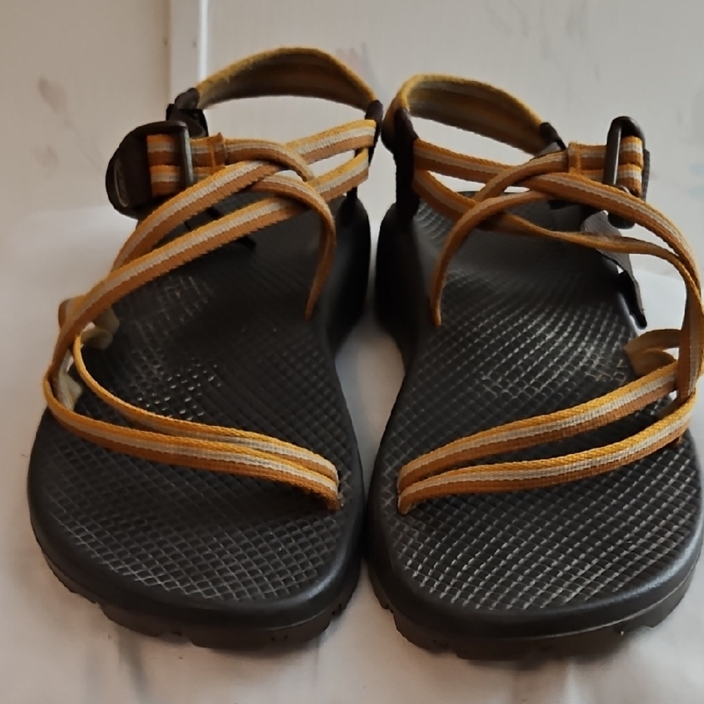 Chaco Women's Sandals - Mustard and Charcoal SIZE 10 Women's